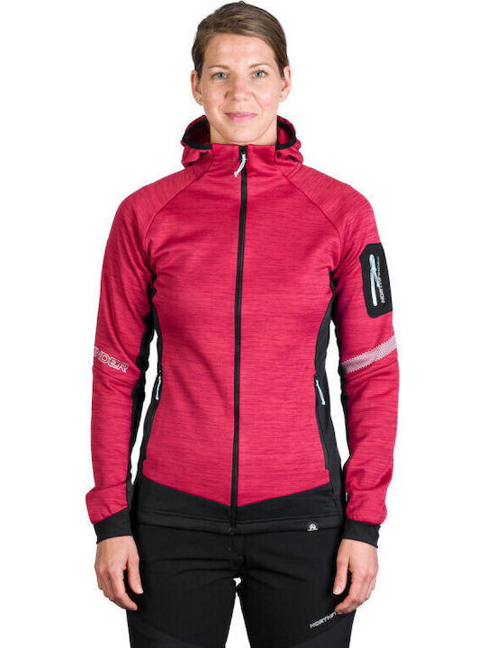 Fleece Cardigană pentru femei în Culoare Burgundy