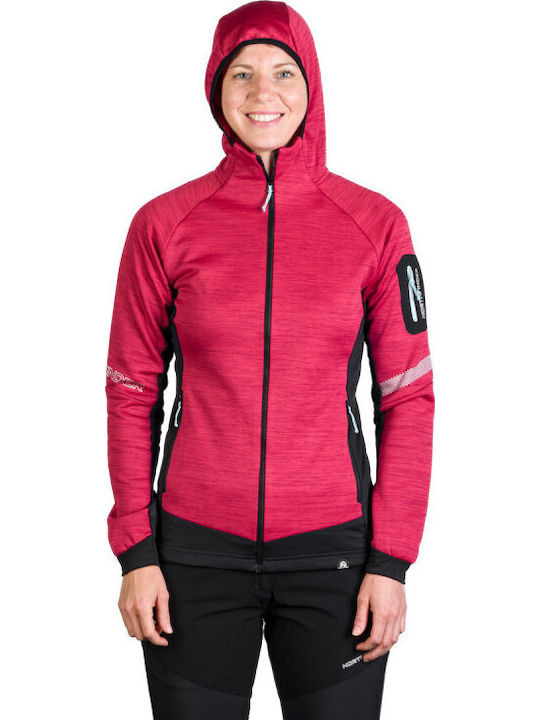 Fleece Cardigană pentru femei în Culoare Burgundy
