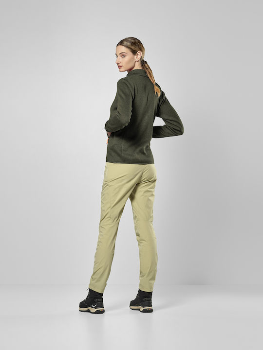 Puez Rocca Polarlite Fleece Cardigan Pentru Femei Cu Fermoar În Culoare Kaki