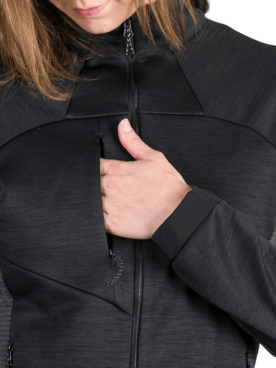 Cardigan Fleece pentru femei în culoare neagră