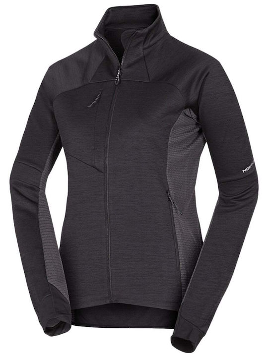 Cardigan Fleece pentru femei în culoare neagră