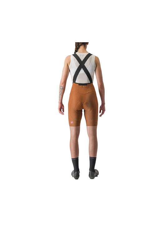 Castelli Pantaloni De Ciclism Pentru Femei Cu Bretele Maro
