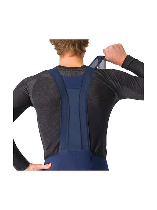Castelli Pantaloni De Ciclism Pentru Bărbați Cu Bretele Albastru Marin