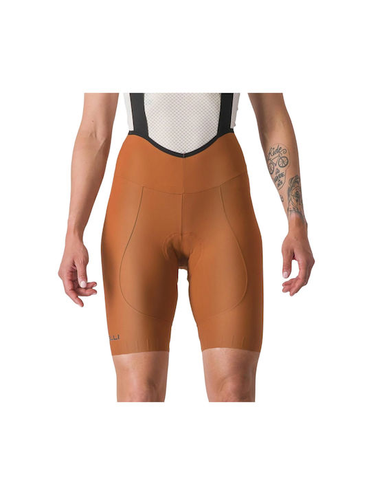 Castelli Pantaloni De Ciclism Pentru Femei Cu Bretele Maro