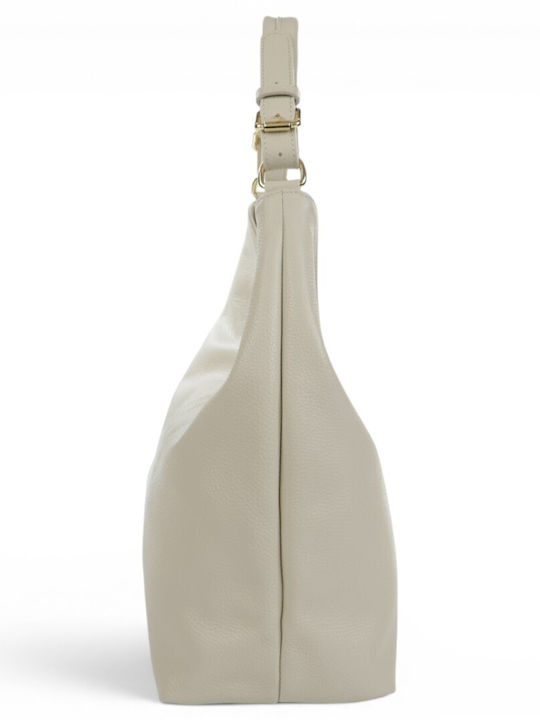 Leather Women's Hobo Bag Beige