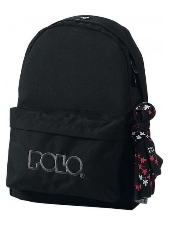 Polo Schulranzen Rucksack Für Junior High-High School Schwarz Mit Flaschenhalter 20lt