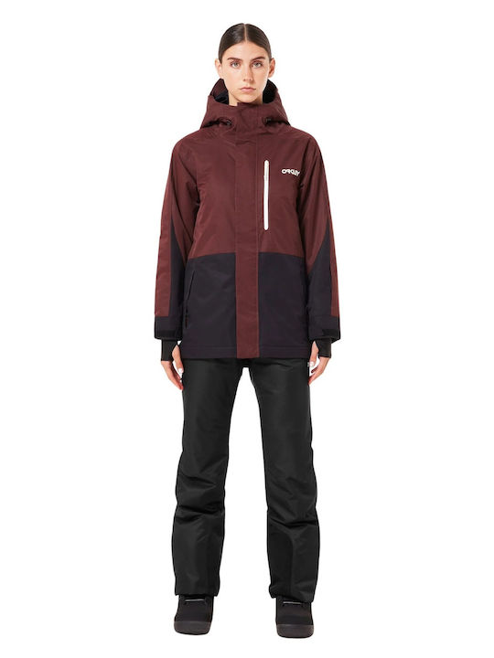 Oakley Jachetă izolată FOA500472-9B2 pentru femei pentru ski & snowboard Burgundy