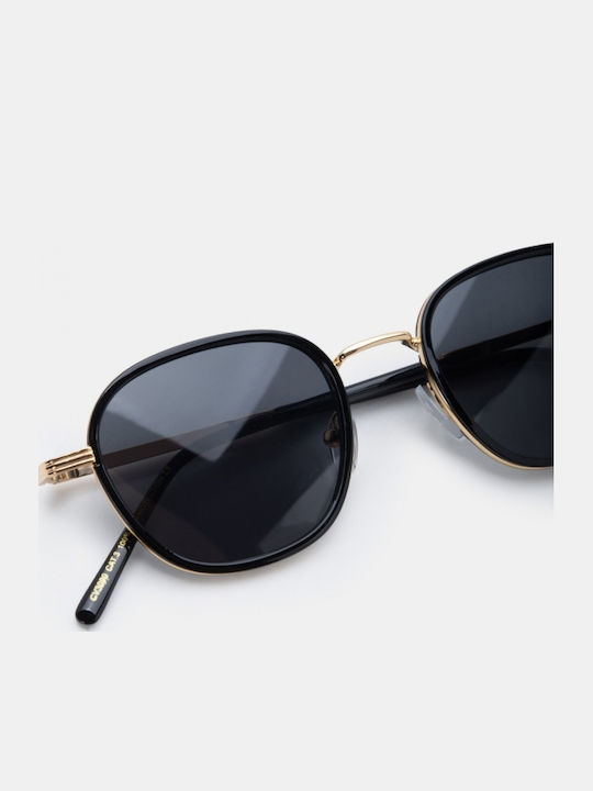 Luigi Ochelari De Soare Unisex Cu Ramă Metalică Neagră Și Lentile Negre