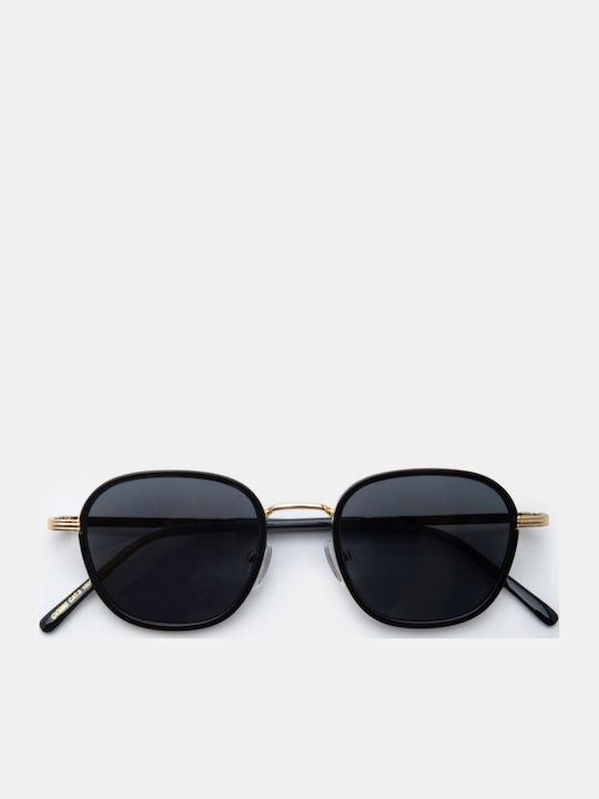 Luigi Ochelari De Soare Unisex Cu Ramă Metalică Neagră Și Lentile Negre