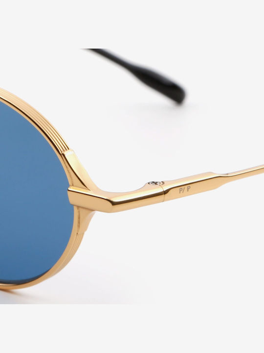 Projekt Produkt Unisex Sunglasses with Metallic Frame Gold and Blue