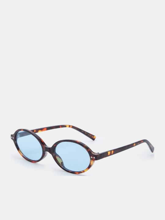 Luigi Ochelari De Soare Unisex Cu Ramă Din Plastic Albastru Deschis Și Lentile Albastre