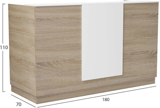 Επαγγελματικό Γραφείο Υποδοχής Π180xΒ70xΥ110cm