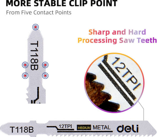 Deli DH-QJT012-E4 Blades for Metal 5 Pieces