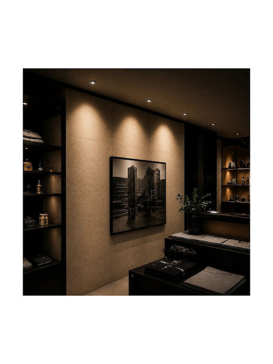 kelvo Metallic Recessed Spot with Built-in LED and Warm White Light White 5x5cm