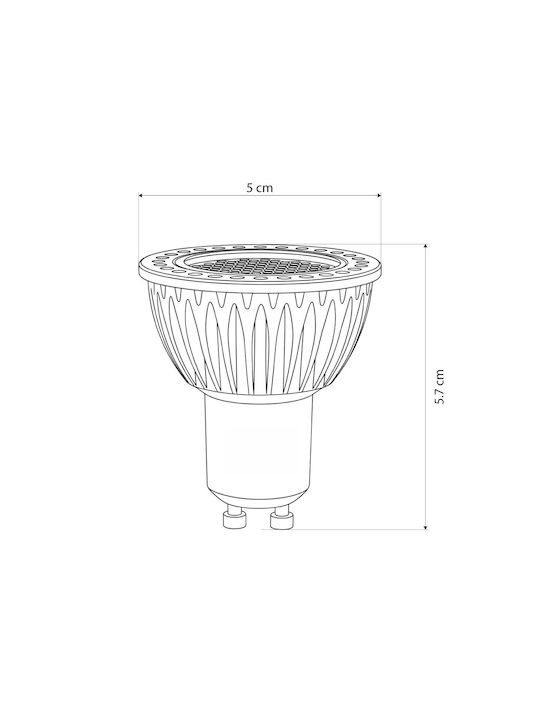 kelvo Metallic Recessed Spot with Built-in LED and Natural White Light White 5x5cm