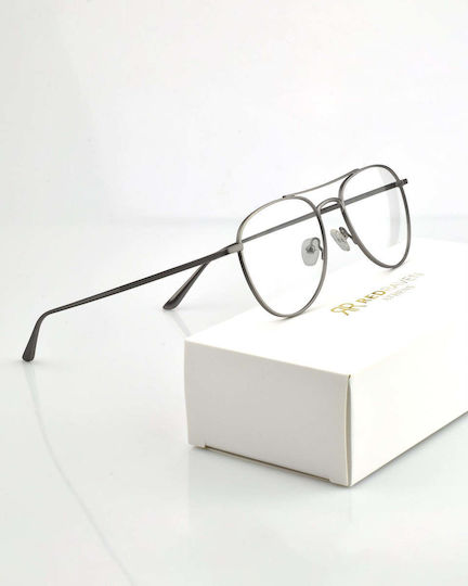 Prescription Eyeglass Frame Red Raven Optical 006 Gunmetal Red Raven