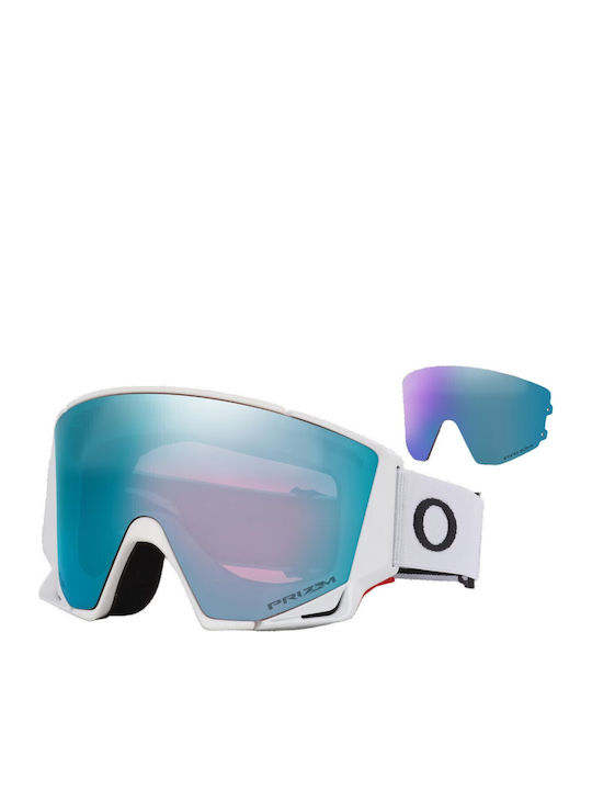 Oakley M Snow Mască Ski & Snowboard pentru Adulți Albă cu Lentilă Roz