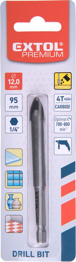 Extol Burghiu Carbură Pentru Sticlă Gresie Materiale De Construcție Și Metal 12mm / 33mm