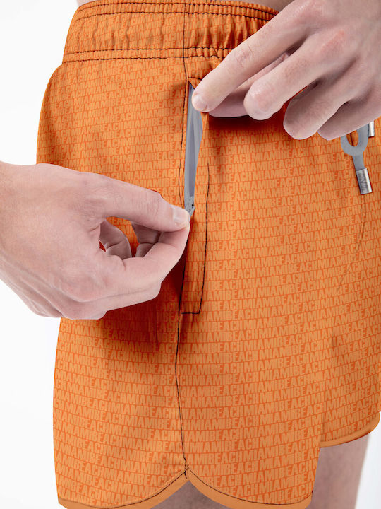 Men's Swimwear Shorts Orange With Patterns