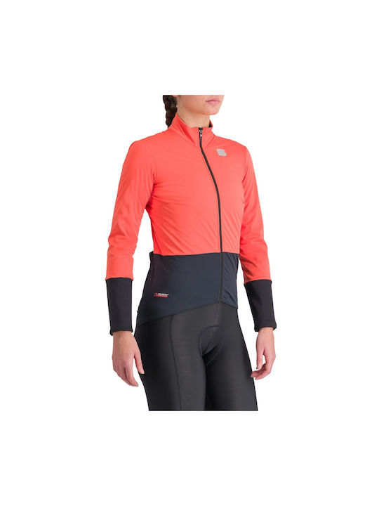 Sportful Pentru Femei Impermeabil Jachetă Cortavânt Pentru Ciclism Mânecă Lungă Roșie