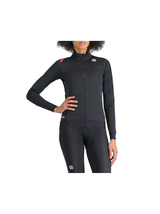 Sportful Jachetă Pentru Femei Impermeabilă Jachetă Cortavânt Pentru Ciclism Mânecă Lungă Neagră