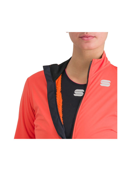 Sportful Pentru Femei Impermeabil Jachetă Cortavânt Pentru Ciclism Mânecă Lungă Roșie