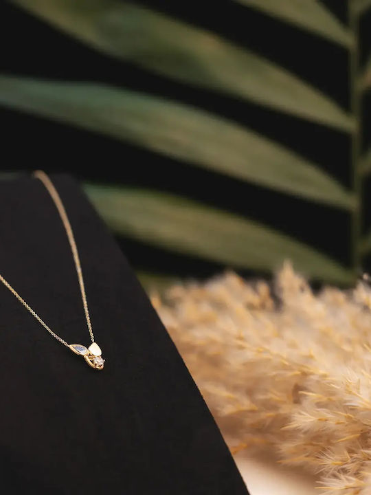 Dreifach Halskette mit Träne-Design aus 9K Gold mit Zirkon