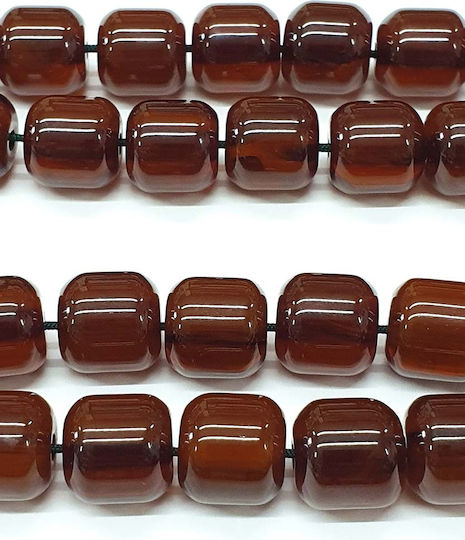 Roloi Komboloi Worry Beads with 33 Beads Made of Mastic Length 37cm Brown