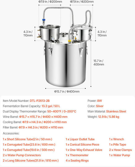 Vevor Distilator 50 l
