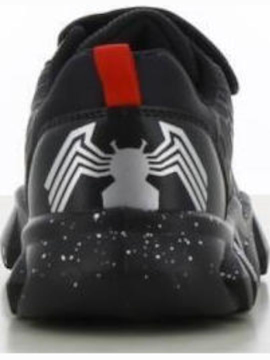 Kids Sneakers with Hoop & Loop Closure & Lights Black