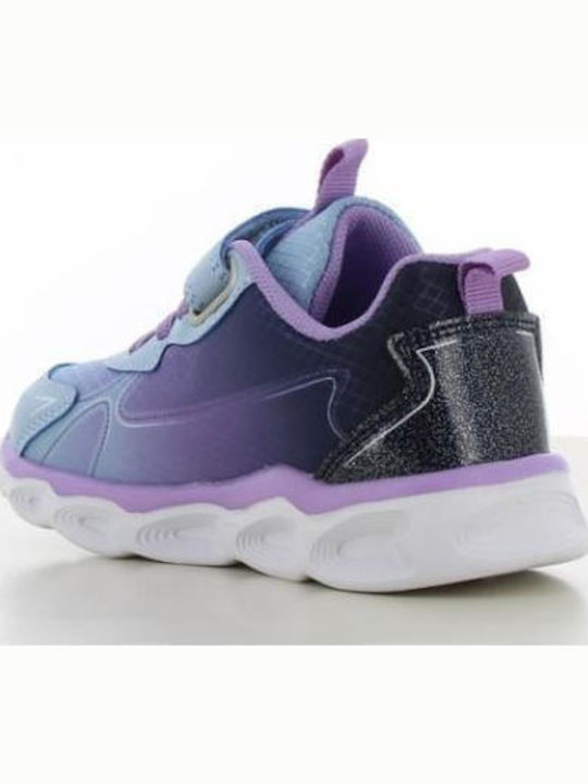Frozen Kids Sneakers with Hook & Loop Closure & Lights Light Blue