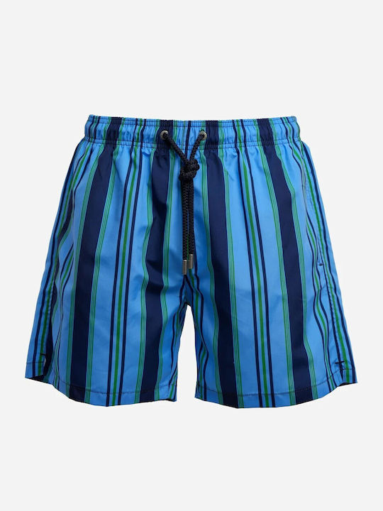 Men's Swimwear Blue Shorts with Patterns