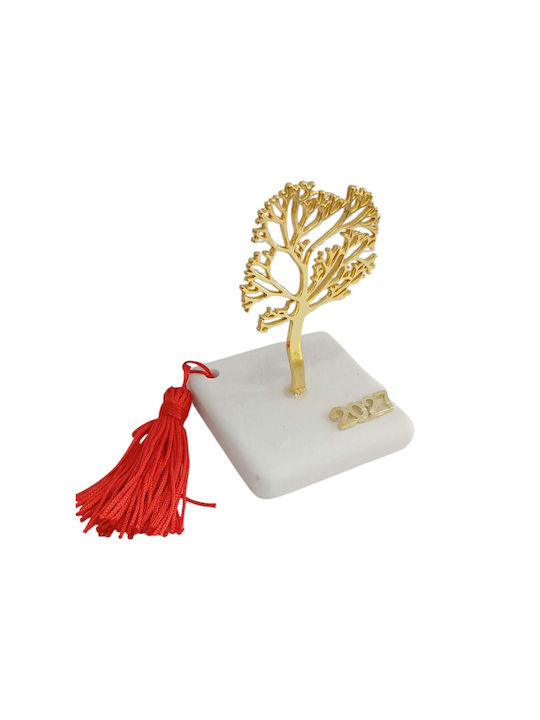 Kalliopi Silver Handgefertigter Tischplatten Glücksbringer Bäumchen Gold aus Stein 2027 6x11cm