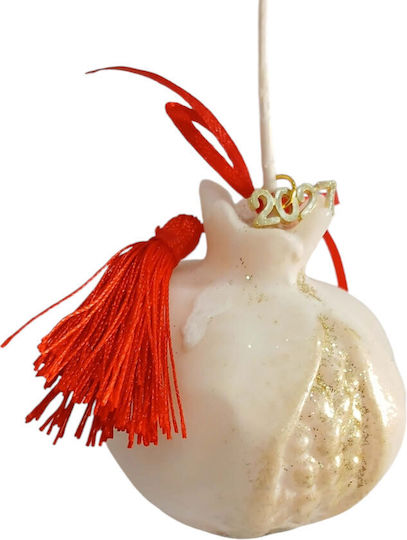 Kalliopi Silver Tabletop New Year's Lucky Charm Pomegranate Wax Polish 2027 5.5x5.5cm