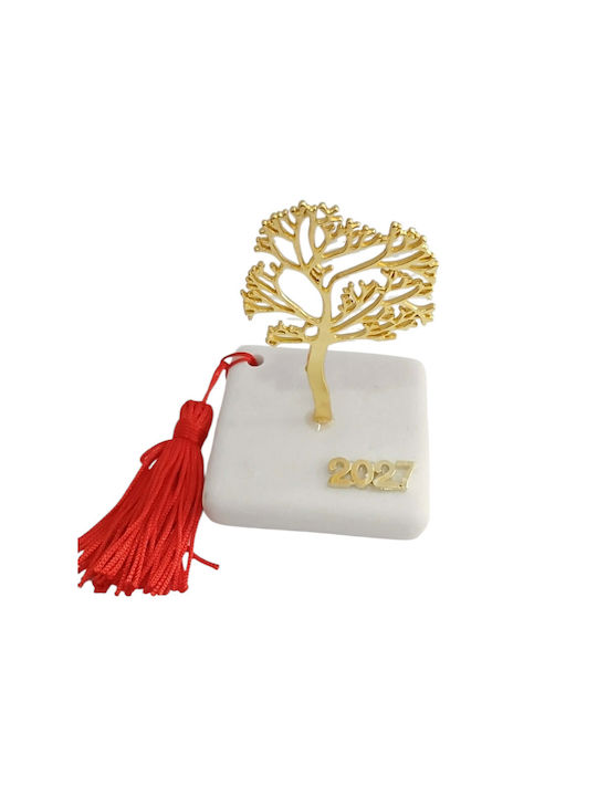 Kalliopi Silver Handgefertigter Tischplatten Glücksbringer Bäumchen Gold aus Stein 2027 6x11cm