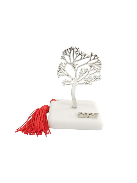 Kalliopi Silver Handgefertigter Tisch Glücksbringer Bäumchen Silber aus Stein 2027 6x11cm