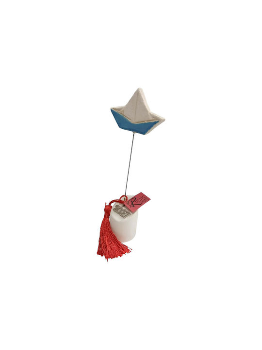 Kalliopi Silver Handmade Tabletop New Year's Lucky Charm with Wishes White Ceramic 2027 3.5x17cm