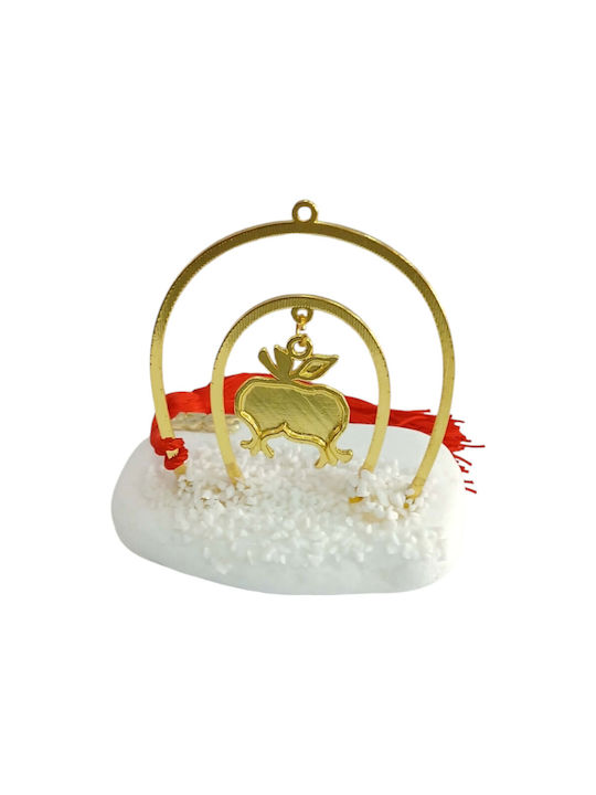 Kalliopi Silver Tischplatte Glücksbringer Granatapfel Gold aus Stein 2027 10x10cm