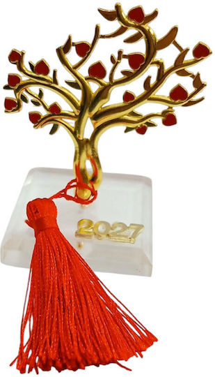 Kalliopi Silver Handmade Tabletop New Year's Lucky Charm Little Tree Gold Glass 2027