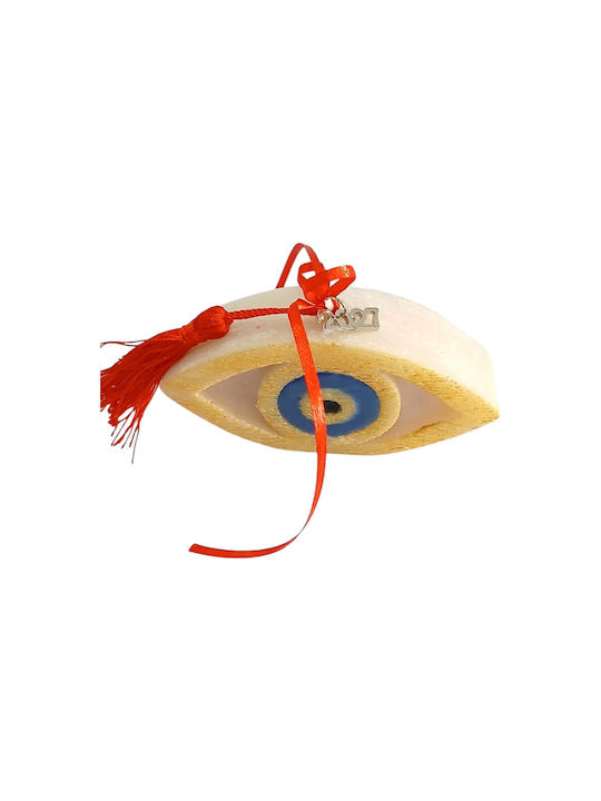 Kalliopi Silver Tabletop New Year's Lucky Charm Eye Made of Wax Polish 2027 10x15cm