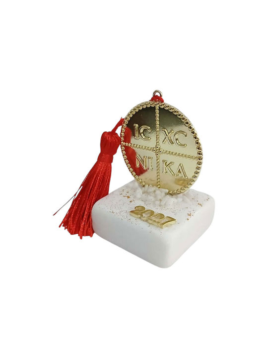 Kalliopi Silver Tischplatte Glücksbringer Gold aus Stein 2027 5x10cm