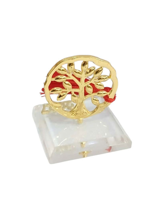 Kalliopi Silver Tabletop New Year's Lucky Charm Little Gold Tree Made of Plexiglass 2027