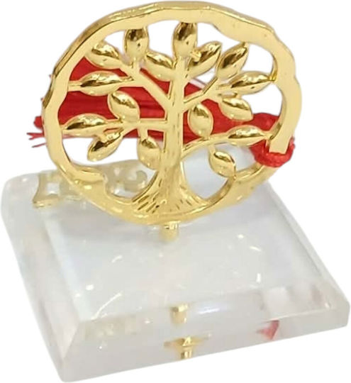 Kalliopi Silver Tabletop New Year's Lucky Charm Little Gold Tree Made of Plexiglass 2027