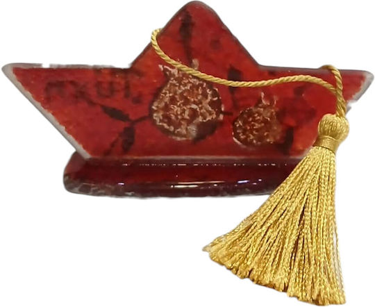 Kalliopi Silver Handmade Tabletop New Year's Lucky Charm Red Glass Boat 2027 6x11cm