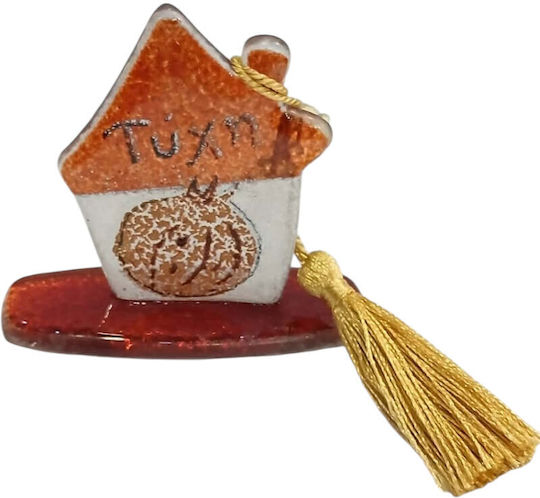Kalliopi Silver Handmade Tabletop New Year's Lucky Charm Home White Made of Glass 2027 5x7cm