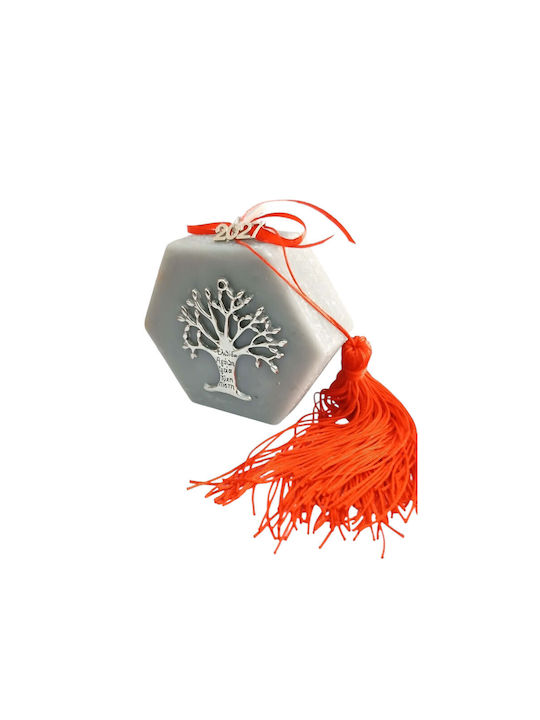 Kalliopi Silver Tischplatte Glücksbringer Bäumchen Grau aus Wachs-Politur 2027 10x10cm