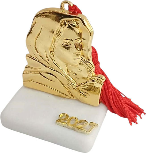 Kalliopi Silver Tabletop New Year's Lucky Charm Gold Stone 2027 5x5cm Kalliopi Silver Tabletop New Year's Lucky Charm Gold Stone 2027 5x5cm