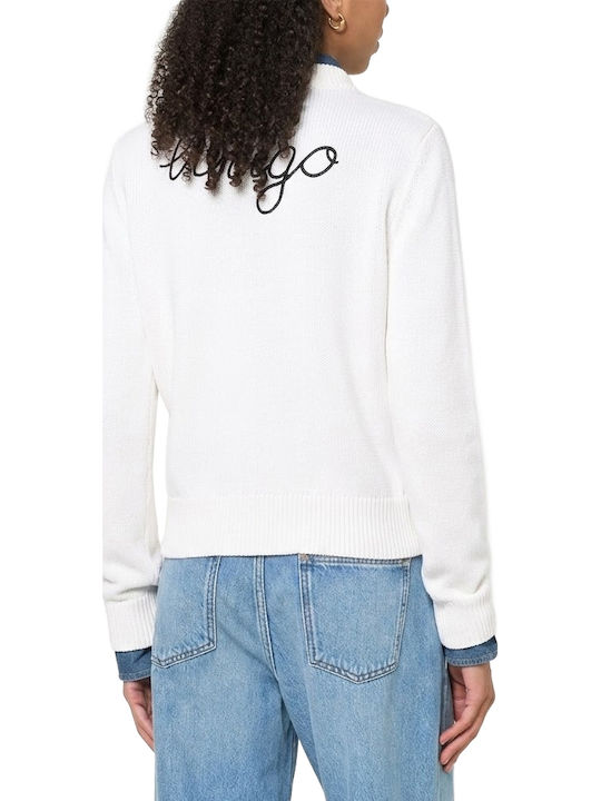 Hugo Women's Long Sleeve Cotton White Sweater