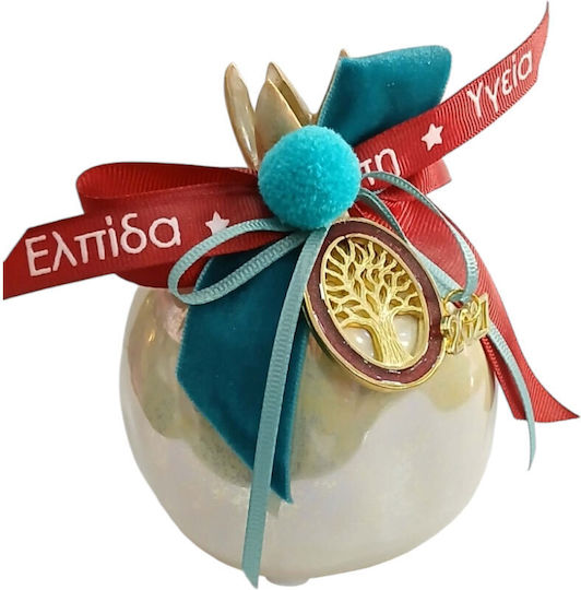 Kalliopi Silver Tabletop New Year's Lucky Charm Pomegranate Ceramic 2027 10x12cm