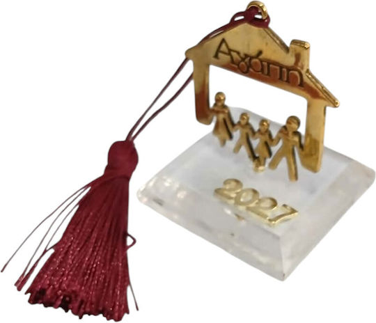 Kalliopi Silver Tabletop New Year's Lucky Charm Home Gold Made of Plexiglass 2027 5x6cm